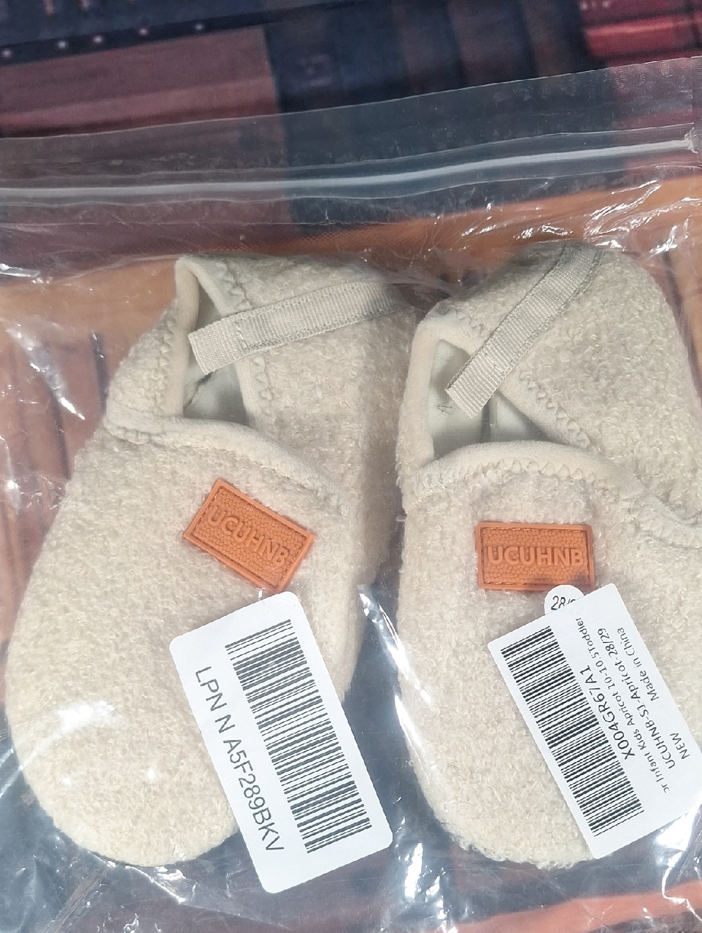 Kids Neutral Beige Slip-On Crib Shoes Boy/Girl
